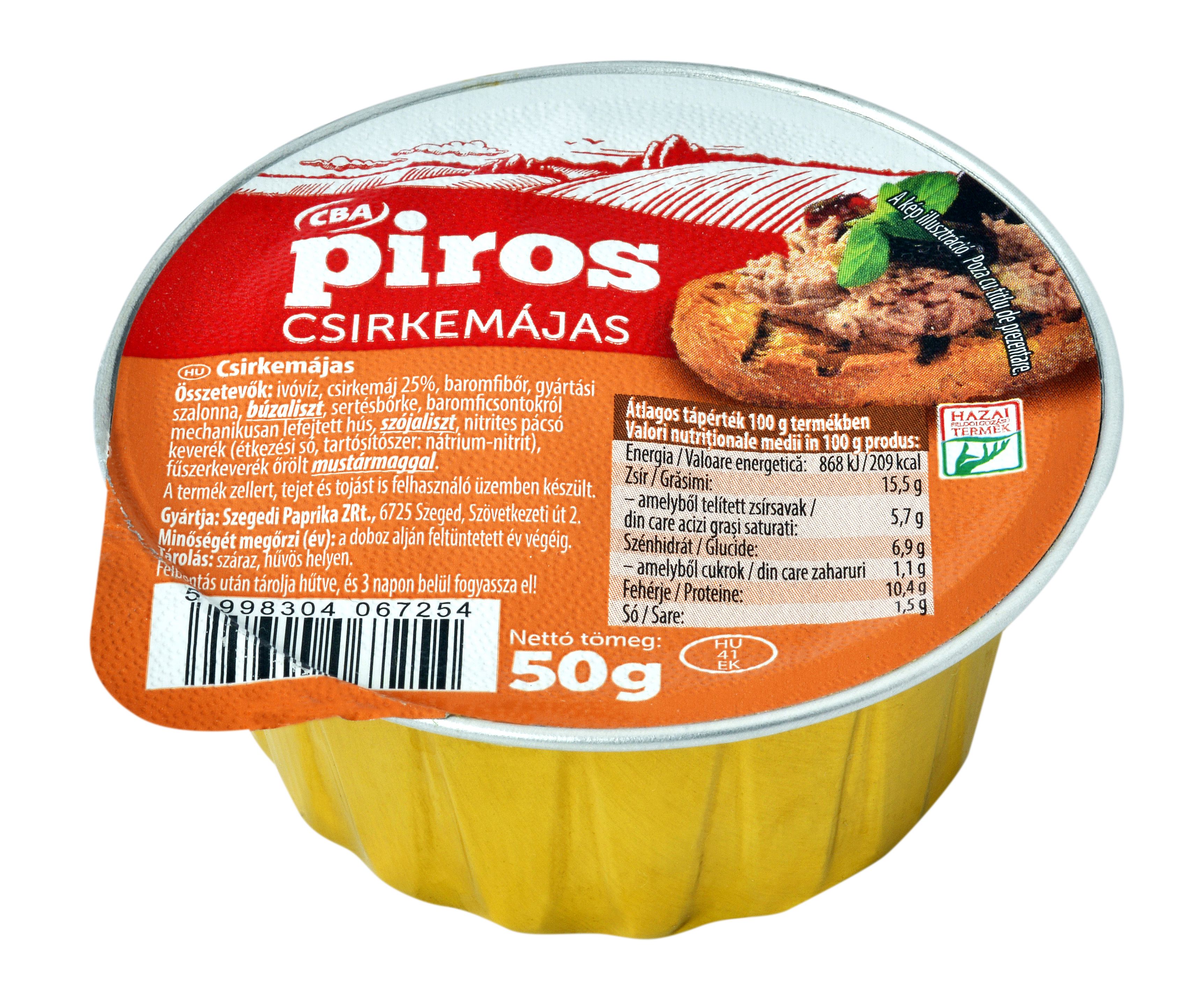 CBA Piros Csirkemájas 50g